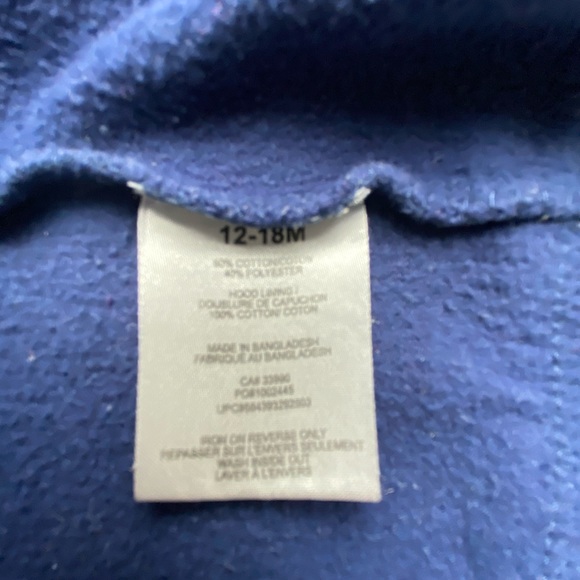 Marvel Hoodie Boys 12-18 Months Blue Graphic Zip-up Spider-Man Sweatshirt - Picture 3 of 10